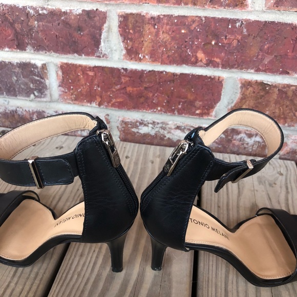 Antonio Melani Back Zip Black Heels Size 5.5 M - Picture 4 of 7